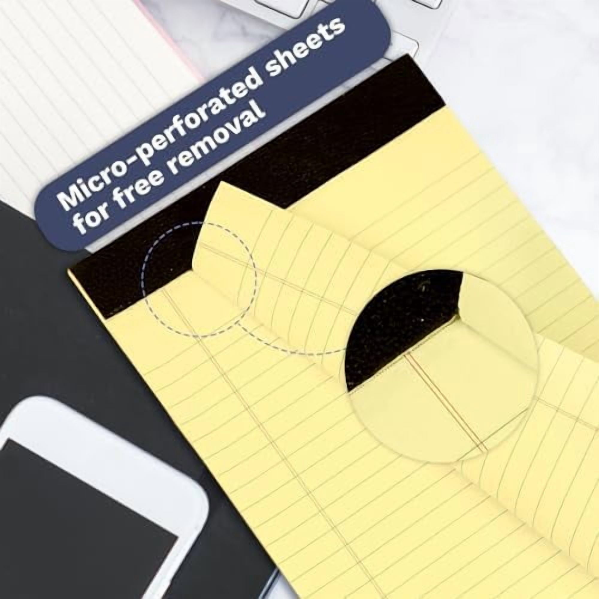Tekola 12 Pack Yellow Note Pads 5x8, Small Legalpads 5x8 Yellow for Office, Perforated College Ruled Writing Pads - 30 Sheets Samll Notepad