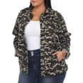 thumbnail image 2 of White Mark Women's Plus Size Camo Denim Jacket, 2 of 5