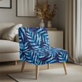 thumbnail image 3 of HELLHERO Non Slip Armless Accent Chair Protector for Hotel, Stain Protection Armless Accent Chair Cover, Blue Palm Leaf Print, 3 of 8