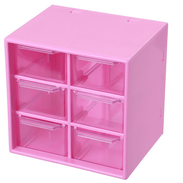 Sold at Auction: PINK STORAGE DRAWER CONTAINER WITH JEWERY FINDINGS