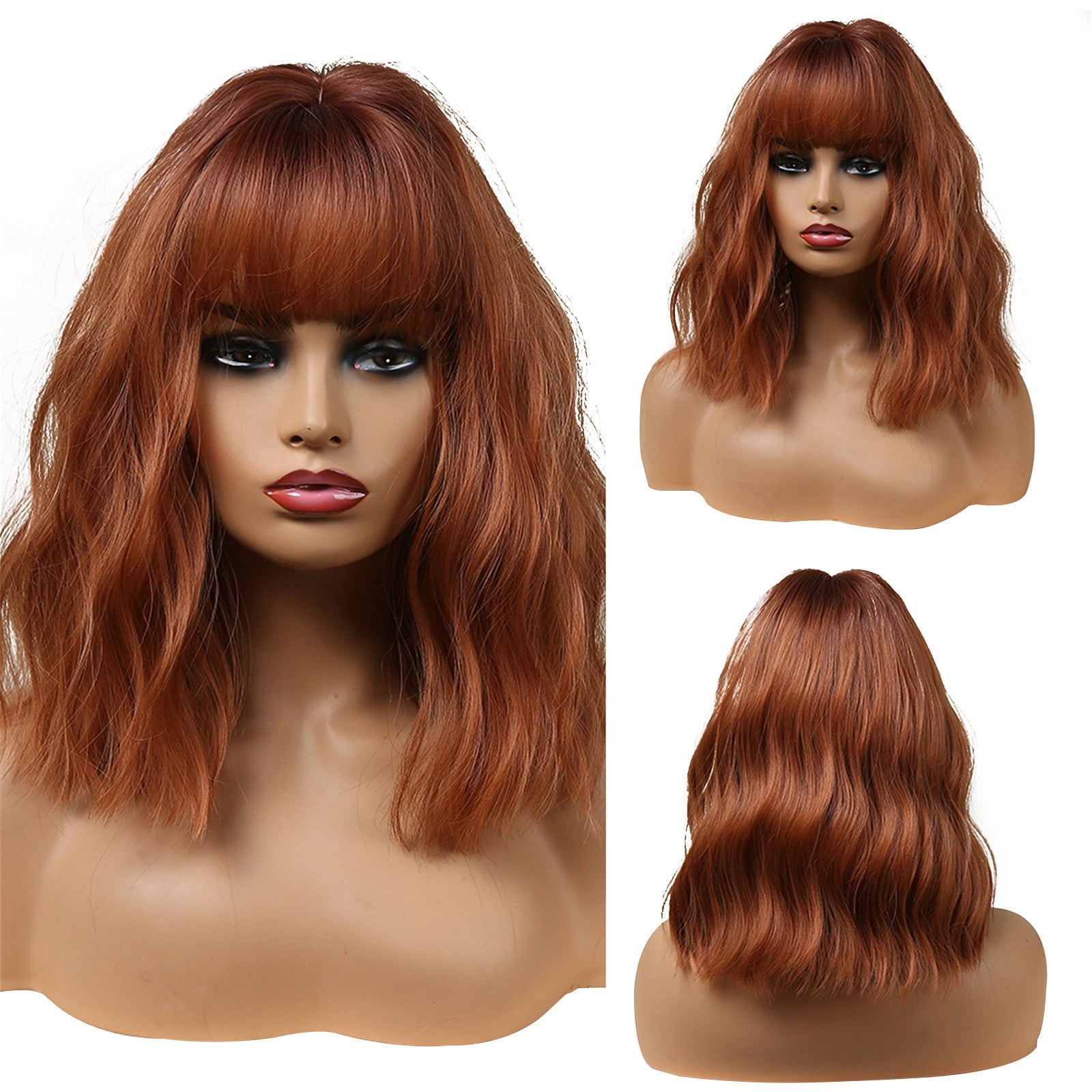 12 Inch Tan High Temperature Silk Synthetic Fiber Wig Stylish Everyday Party Hairpiece