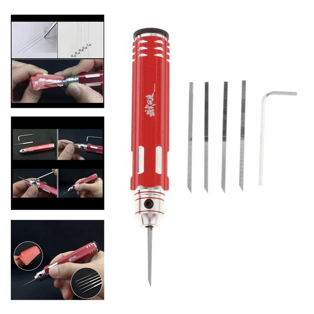Modelo Scriber Resina Scribe Line de herramientas Modelo Hobby Herramientas artesanales 5 tamaños 0.2 / 0.4 / 0.6 / 0.8 CUTICAT Escriba línea de cincel