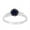 Blue Sapphire, variant on 4mm Round Shape Labradorite 925 Sterling Silver Three Stone Solitaire Women Wedding Ring