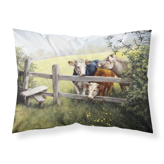 Cows in a Buttercup Meadow Fabric Standard Pillowcase