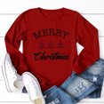 thumbnail image 2 of Ladies Christmas Tree Letter Print Long Sleeve Round Neck T-Shirt Top, 2 of 4