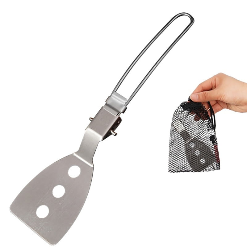 Lixada Stainless Steel Folding Spatula Food Turner Outdoor Camping Cooking Tool 