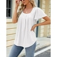 thumbnail image 4 of Womens Tops for Summer Ruffle Sleeve Tunic Blouse Pleated Flowy Dressy Casual Shirts Shermie, 4 of 6