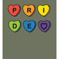 thumbnail image 2 of Pride Rainbow Hearts Adult Olive Long Sleeve Hoodie-Large, 2 of 3