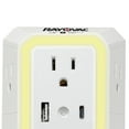 thumbnail image 2 of RAYOVAC Portable Surge Protector Wall Tap with Phone Holder, 6 AC Outlets, 2 USB Ports, and Night-Light, SS-Q205, 2 of 5