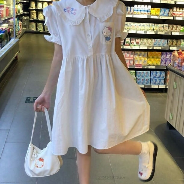 Women Clothes Doll Collar Shirt Elegant Dress White Sweet Girls