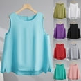 thumbnail image 1 of Tank Tops for Women Sleeveless Cotton And Linen Shirts Solid Color Hem Slit Round Neck Tank Top Red, 1 of 6