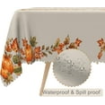 thumbnail image 2 of 60x84inches Thanksgiving Traditions Autumn Harvest Bordered Rectangle Tablecloth Autumn Fall Leaves Pumpkin Patch Border Print Easy Care Fabric Table Cloth Cover for Dining Room Home Decor, 2 of 7