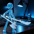 thumbnail image 5 of Light up Poseable Stickman Action Figure - Posable Action Figures, 4.7", Stickman Collectable Action Figures for Collectors, Gift Desk Decor, 5 of 6