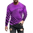 thumbnail image 2 of Blusas y camisas de manga larga con cuello redondo para hombre, blusa informal de manga larga con cuello redondo y estampado., 2 of 5