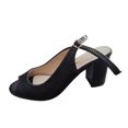 thumbnail image 2 of AXXD Women Black Sandals Clearance Under $10 Summer Comfortable Fish Mouth Shoes Mid Heel Open Toe Thick Heel Sandals, 2 of 5