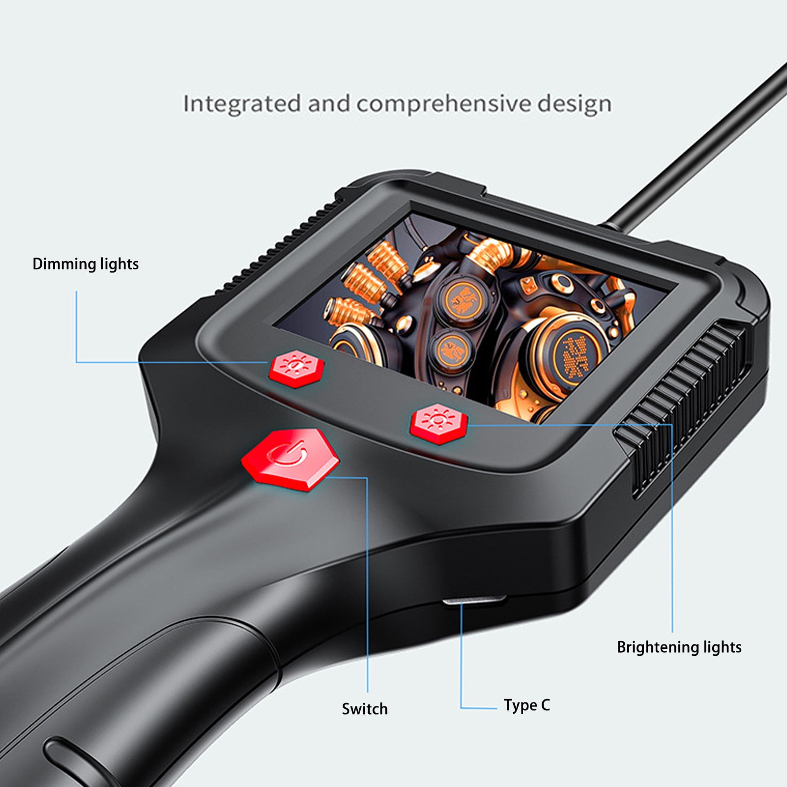 1080P Digital Borescope Inspection Camera,Industrial Endoscope,Endoscope Camera Industrial Endoscope 8mm 1080P HD Digital Borescope Inspection Camera with 2.4 Inch Display Screen