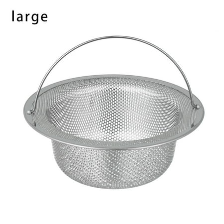 

Upgrade Bathroom Shower Stainless Steel Mesh Stuff Cover Water Sink Plug Sink Strainer Plug Filter Basket Colander Food Hair Stopper LARGE