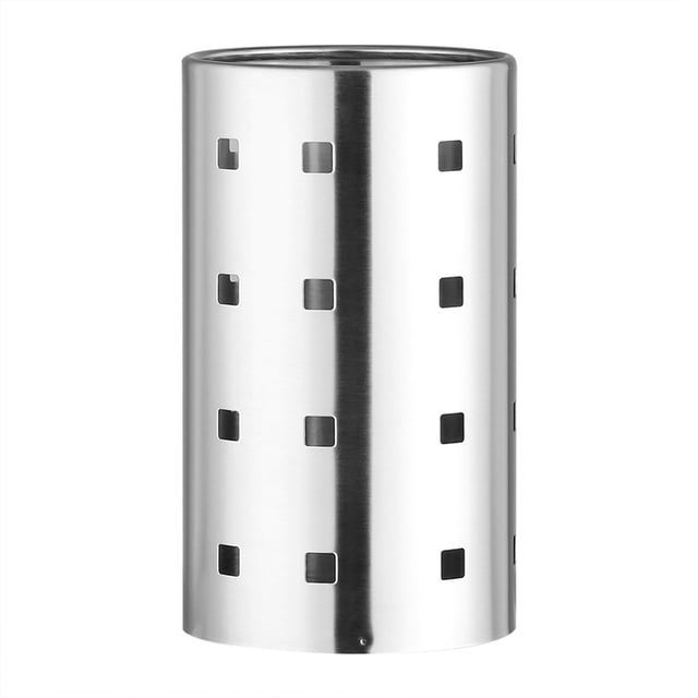 DEWIN 1 soporte para utensilios de cocina, soporte para cubiertos de cocina de acero inoxidable, palillos, vajilla, estante de almacenamiento, organizador (plateado)(L)