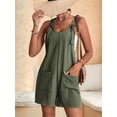 thumbnail image 5 of Women'S Summer Fashionable Short Jumpsuits, Casual Sleeveless Jumpsuits with Pockets  Green XXL, 5 of 7