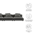 thumbnail image 2 of Modway Solace 3-Piece Modular Upholstered Fabric Sofa in Charcoal, 2 of 8