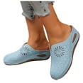 thumbnail image 1 of Pandaie Clogs for Women with Arch Support Closed Toe Wedge Walking Slip on Mules Comfortable Casual Summer Slides Backless Slippers Sky Blue Size 7.5, 1 of 8