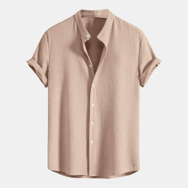 pstuiky Camisas de manga corta para hombre, Camiseta deportiva de manga corta con cuello en V y secado elástico para hombre, color liso ropa de hombre l