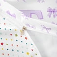 thumbnail image 4 of meiyoeat Girls Personalized Monogram T Bedding,Cute Bowknot Initial Art Duvet Cover Full For Girl,Reversible,3pcs,1 Duvet Cover and 2 Pillowcases, 4 of 6