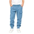 thumbnail image 2 of Edvintorg Boys Sweatpants Solid Color Casual Jogger Elastic Waisted Cuffed Athletic Pant with with Pocket Kids Clothes Size 5-14, 2 of 8