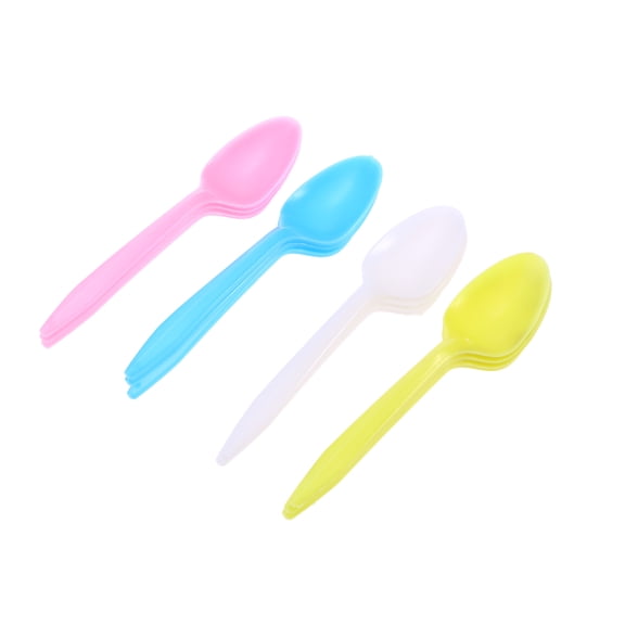 ELAYARD 24Pcs Assorted Color Disposable Spoons for Party Use Food Grade Plastic Tableware