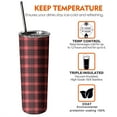 thumbnail image 6 of 20oz Red and Black Plaid Pattern Skinny Tumblers Stainless Steel Tumbler with Lid and Straw,Vacuum Insulated Double Wall Travel Tumbler Cups with Cleaning Brush for Coffee,Tea, 6 of 6