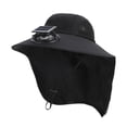 thumbnail image 1 of Naiovety Sombrero solar para actividades al aire libre con repelente al agua, sombrero de pesca, sombrero de pescador, sombrero para el sol con Escalada Negro, 1 of 6