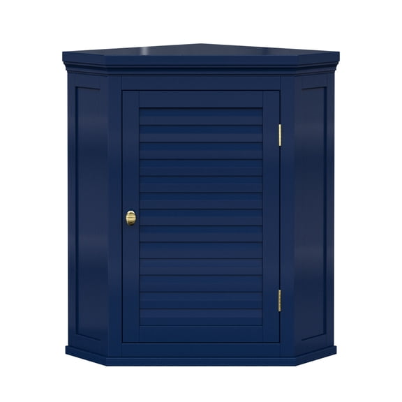 Teamson Home Glancy Two-Door Removable Corner Wall Cabinet, Navy