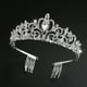 thumbnail image 5 of KAKOWELY Tiara de corona con brillantes cristales y diamantes de imitación para boda, fiesta de graduación (plata), 5 of 5