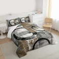 thumbnail image 3 of Feelyou Yellow Grey Abstract Ombre Queen Comforter Set, Square Circle Geometric Bedding Sets, Teen Kid Child Adult Reversible Bedding Comforter Set, Super Cozy Room Decor, 3-Piece, 3 of 8