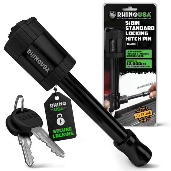 Rhino USA 2â? Trailer Hitch Pin â?? Patented Locking Receiver Pin for Class III/IV Hitches â?? Weatherproof, Anti-T