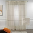 thumbnail image 1 of 3S Brother's Beige Lace Sheers Extra Long Floral Style Curtains Set of 2 Panels Rod Pocket & Back Tab Home Décor Window Custom Made Drapes 10-30 Ft. Long -Made in Turkey Each Panel (100"W x 264"L), 1 of 6