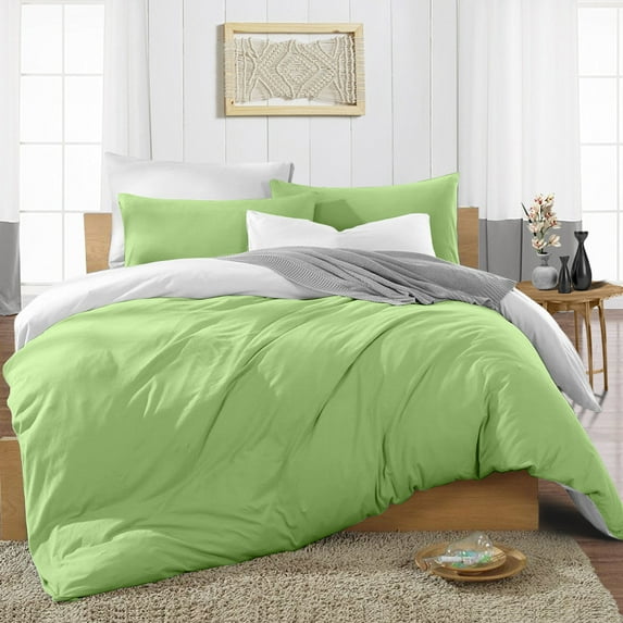 Duvet Cover 3 Piece Egyptian Cotton Cozy & Breathable 600 Thread Count Reversible Duvet Covers with Zipper Closure & Corner Ties Soft Comforter Cover (Oversized Queen, Sage )