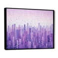 thumbnail image 2 of Designart "Purple Haze Urban Layering I" Skyscrapers Floater Framed Canvas Prints, 2 of 5