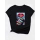 thumbnail image 4 of Black & White Pop Art Lipstick & Currency Print T-shirt, Short Sleeve Crew Neck Casual Top For Summer & Spring, Women's Clothing, 4 of 7