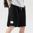 thumbnail image 5 of Ymyiu Elastic Waist Shorts for Men Mens Casual Shorts Drawstring Shorts Stretch Elastic Waist Summer Beach Golf Shorts Size XL(Black, XL), 5 of 7