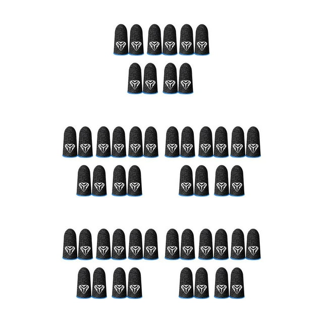 bedienty 5 Paires de Manchons de Doigts pour Téléphone Portable, Réutilisables, Ultrafins, Tricotés, Résistants à la Transpiration, Bleus, 5 Ensembles