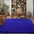 thumbnail image 2 of Janvonne Fluffy Area Rugs for Living Room,Bedroom,Dorms,5x7ft Soft Shaggy Sofa-side Carpet, Home Decor Aesthetic,Bright Blue, 2 of 8