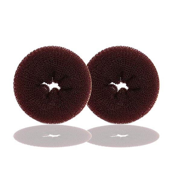 TwistyTieLB Hair Donut Bun Maker para niños 2 piezas estilo anillo (pequeño 2.5 pulgadas marrón)