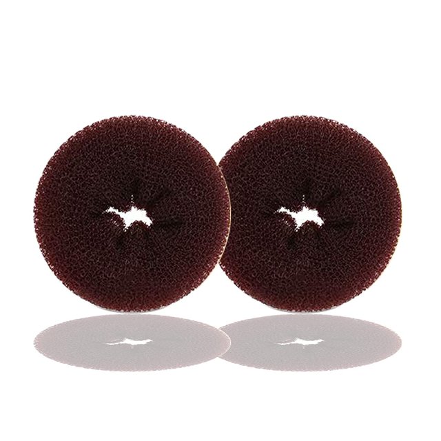 TwistyTieLB Hair Donut Bun Maker para niños 2 piezas estilo anillo (pequeño 2.5 pulgadas marrón)