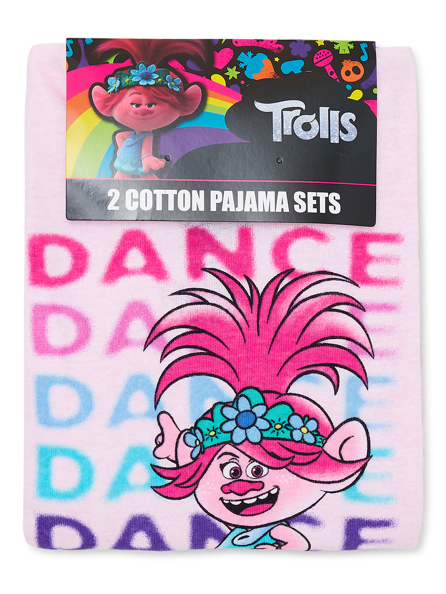 Trolls 2 Toddler Girls Long Sleeve Tops and Pants, 4-Piece Pajama Set, Sizes 2T-4T - image 4 of 4
