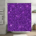 thumbnail image 5 of Honeii Purple Glitter Print Shower Curtain 72x72in,Bathroom Curtain,Waterproof Fabric Shower Curtain Set with Hooks, 5 of 5