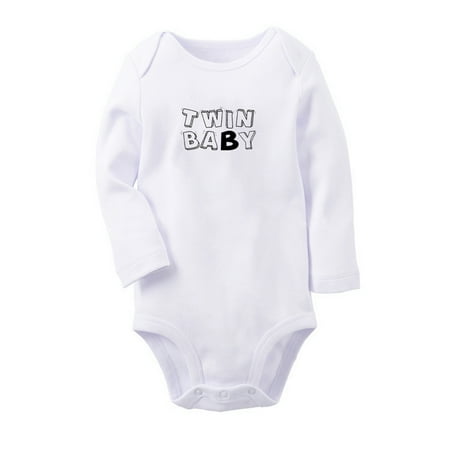 

Twin Baby Novelty Rompers Newborn Baby Unisex Bodysuits Infant Jumpsuits Toddler 0-12 Months Kids Long Sleeves Oufits (White 6-12 Months)