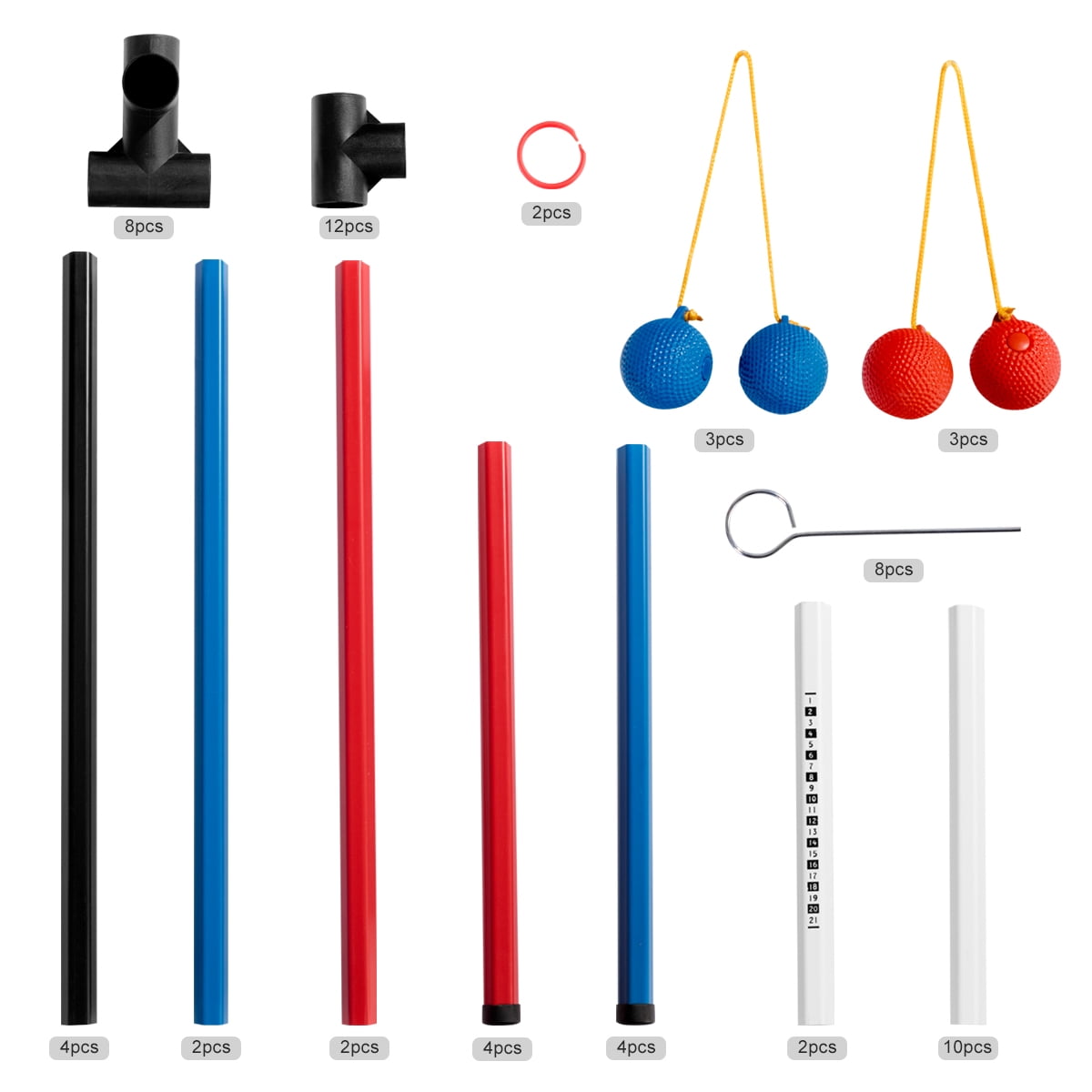 Topbuy Portable Ladder Toss Set 12 Balls Outdoor Lawn Family Game Set