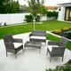 thumbnail image 4 of Sala para Jardín Ilios Innova 4 Piezas Mueble para Jardín Color Chocolate con Cojines Blancos, 4 of 9