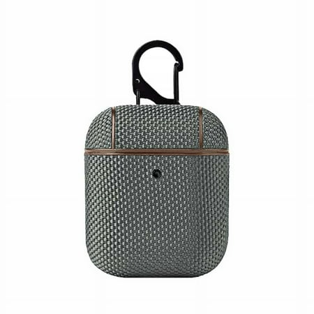 Allytech Protective Case for AirPods 2 & 1 Slim Nylon Material Full-Body Shock-Absorbing Premium Portable Keychain [Front LED Visible] Supports Wireless Charging Case for AirPods 2/1 - Gray